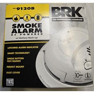 BRK First Alert 9120B Smoke Detector AC Powered W Battery Back-Up Dust Cover NEW